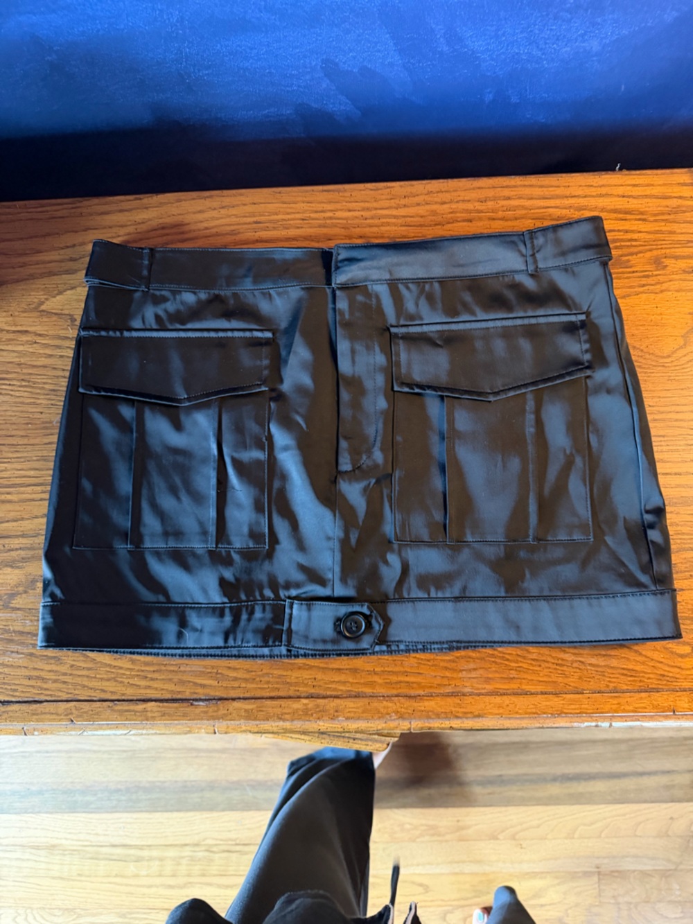 Zara Black Mini Skirt with Utility Flap Pockets